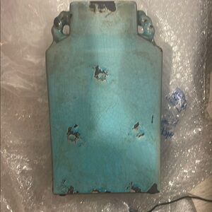 Vintage-Style Turquoise Ceramic Vase